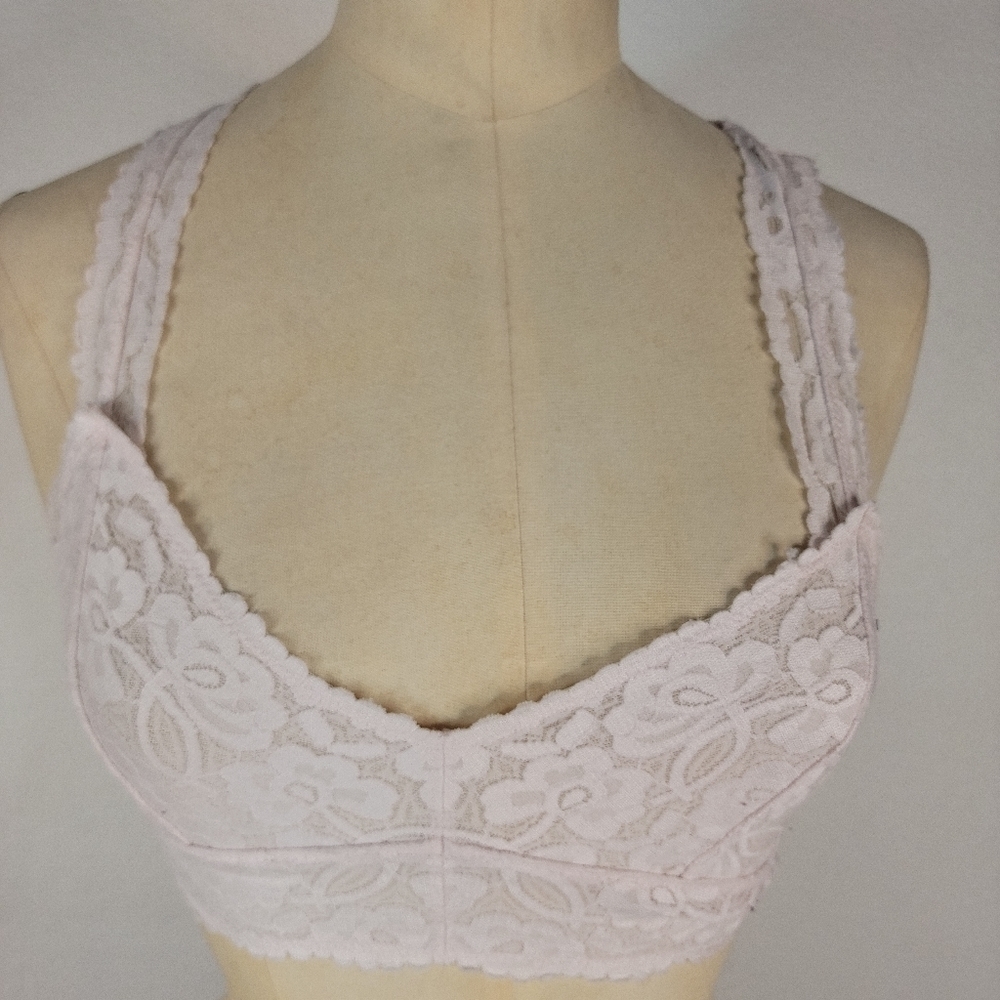 Free People Intimately XS Lace Bralette Light Pink
